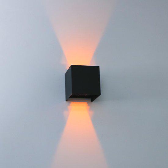 LED's Light Kubus LED Wandlamp buiten - 2 lichts - Dimbaar en instelbare lichtkleur - IP65 Waterdicht - Zwart