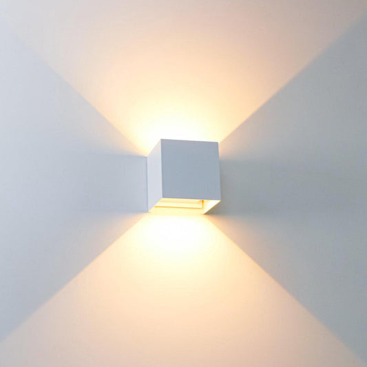 LED's Light Kubus LED Wandlamp voor buiten - Omhoog&Omlaag licht - IP65 - Wit