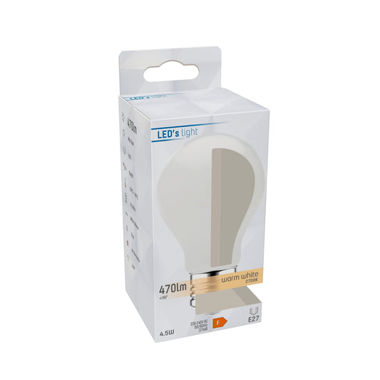 LED Lamp E27 - Mat wit glas - 4W/40W - 470 lm - Warm wit licht