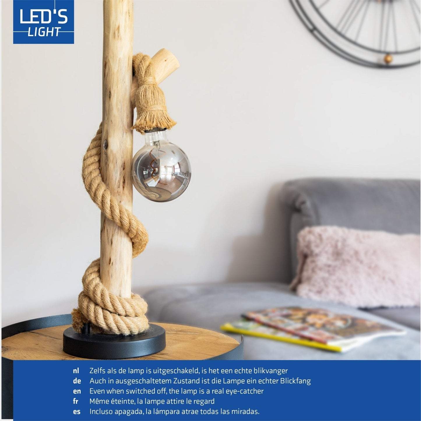 LED Lamp Smokey E27 - Edison Vintage - Dimbaar licht - Bol G95