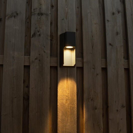 LED Muurlamp buiten met GU10 fitting - Strepen - Rimini - IP44 - Antraciet