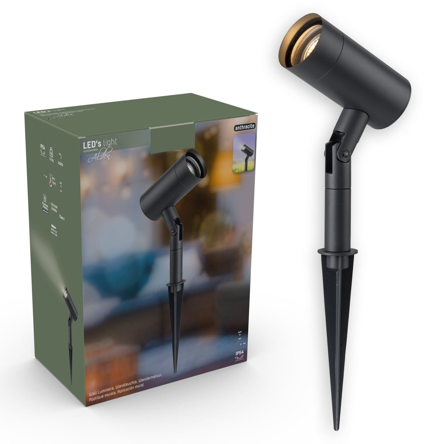 LED's Light Prikspot Tuinverlichting - Kantelbaar - GU10 fitting - IP54 waterbestendig - Antraciet