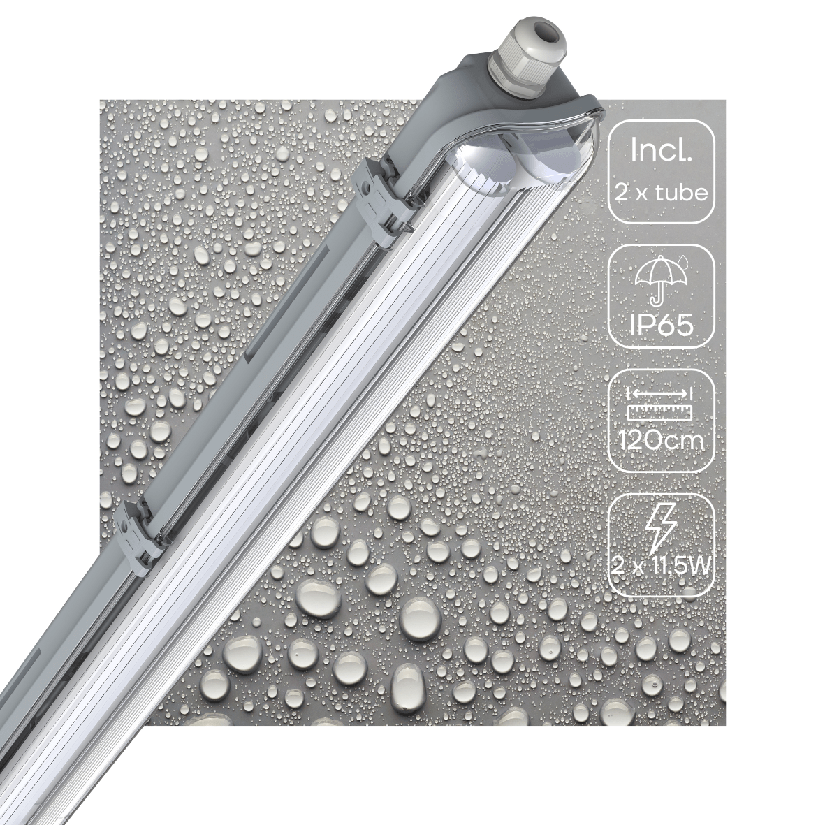 LED's Light Dubbele LED TL lamp 120 cm - compleet met LED buizen - Binnen en buiten - 4260 lm - 4000K - 2x11.5W