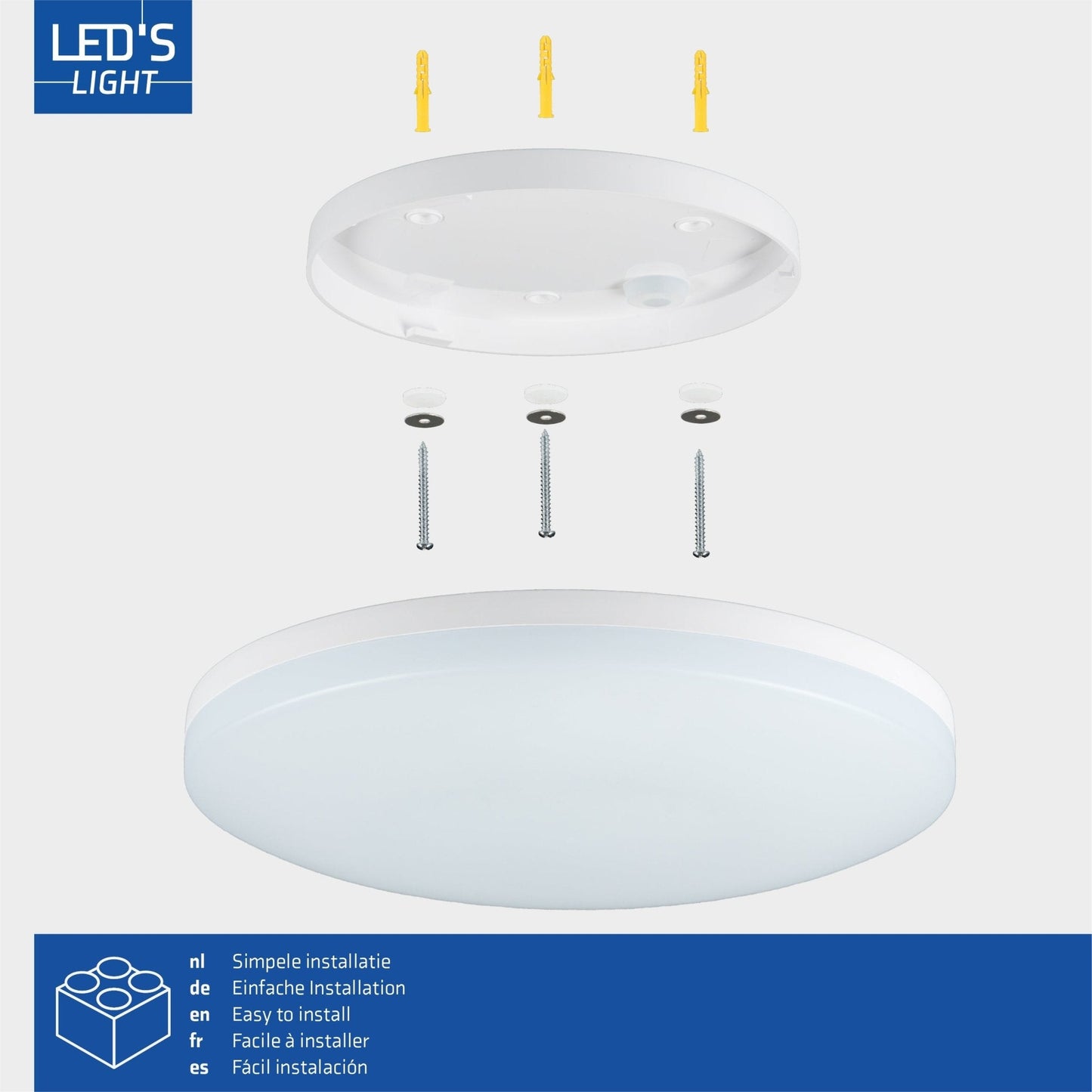 LED's Light Plafondlamp 25 cm - 6 lichtstanden - Geschikt voor alle binnenruimtes - IP54