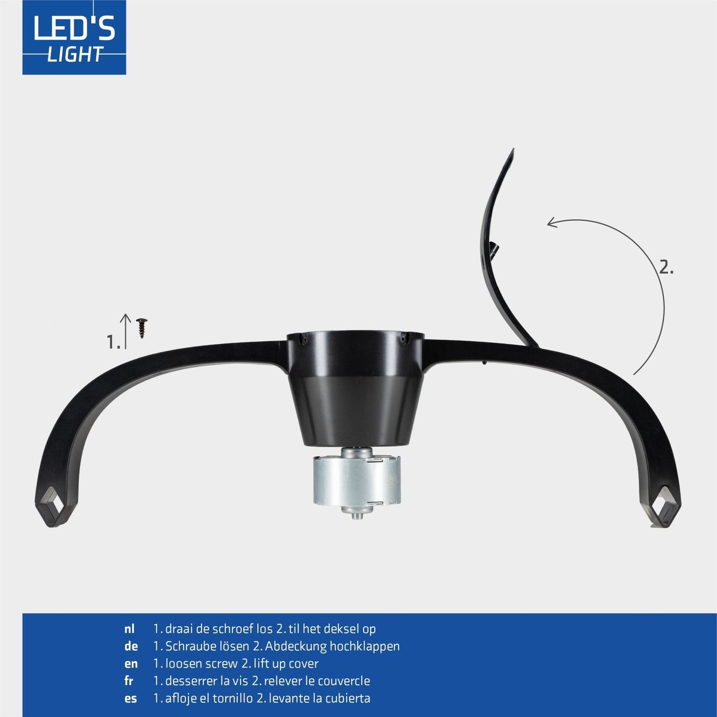 LED's Light Plafondventilator XL 74 cm - Bedienbaar met afstandsbediening - Zwart
