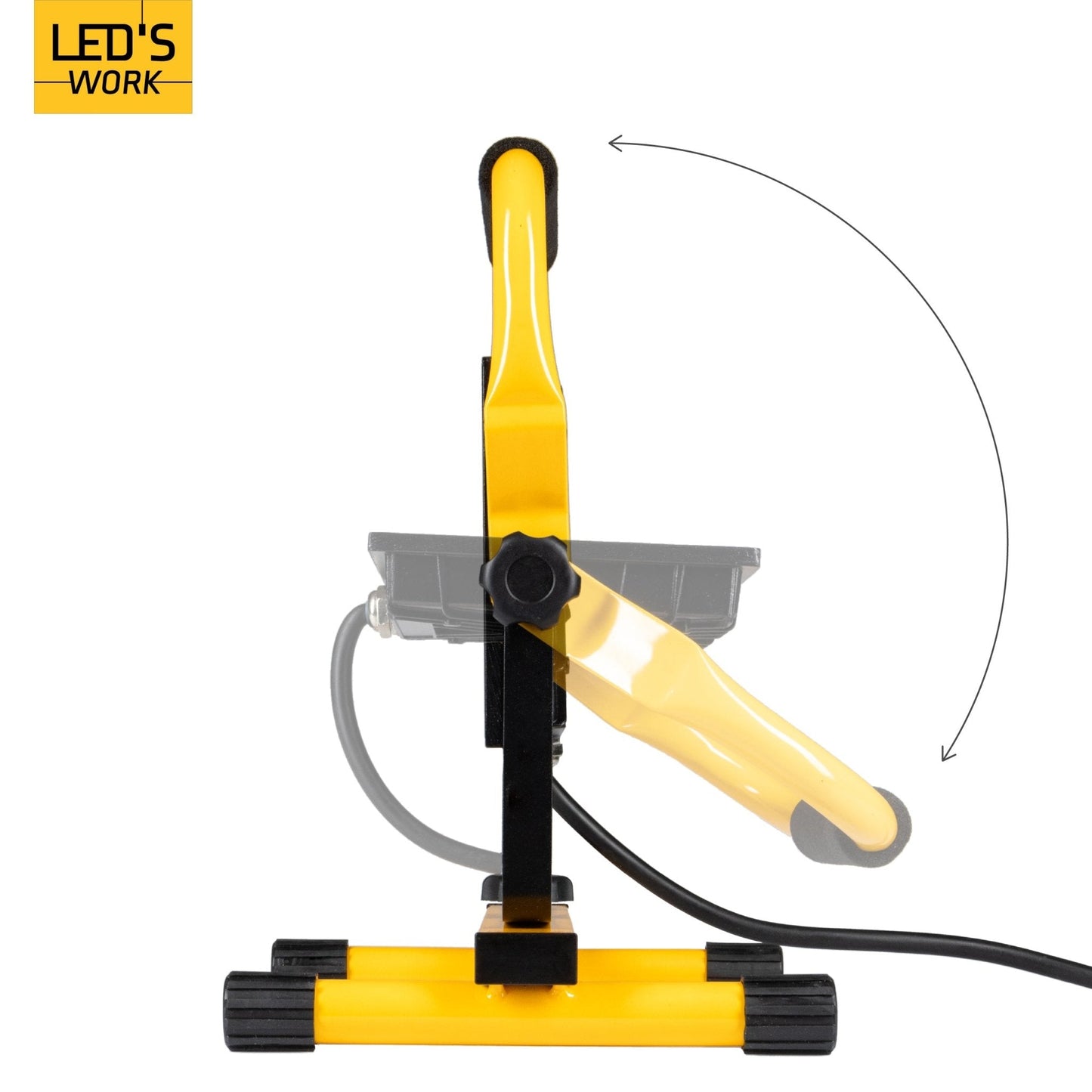 LED's Work 50W Bouwlamp Werklamp Bedraad 4900lm - Verstelbare beugel - Waterdicht (IP65) - Zwart geel
