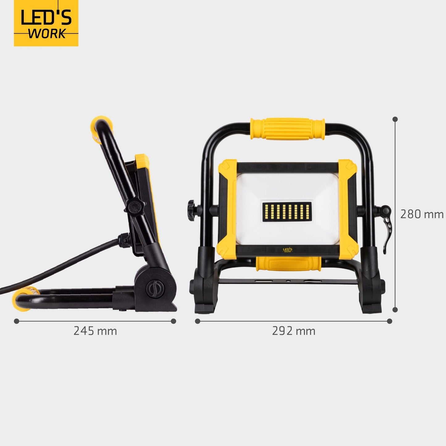 LED's Work Opvouwbare Bouwlamp 3900 - 30W LED vervangt 300W halogeen - 3 meter kabel