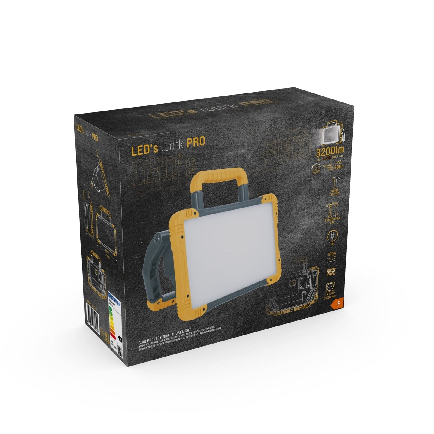 LED's Work Premium LED Werklamp 3200 - 5 meter kabel - Rough Service Tested - IP54 waterdicht - 30W