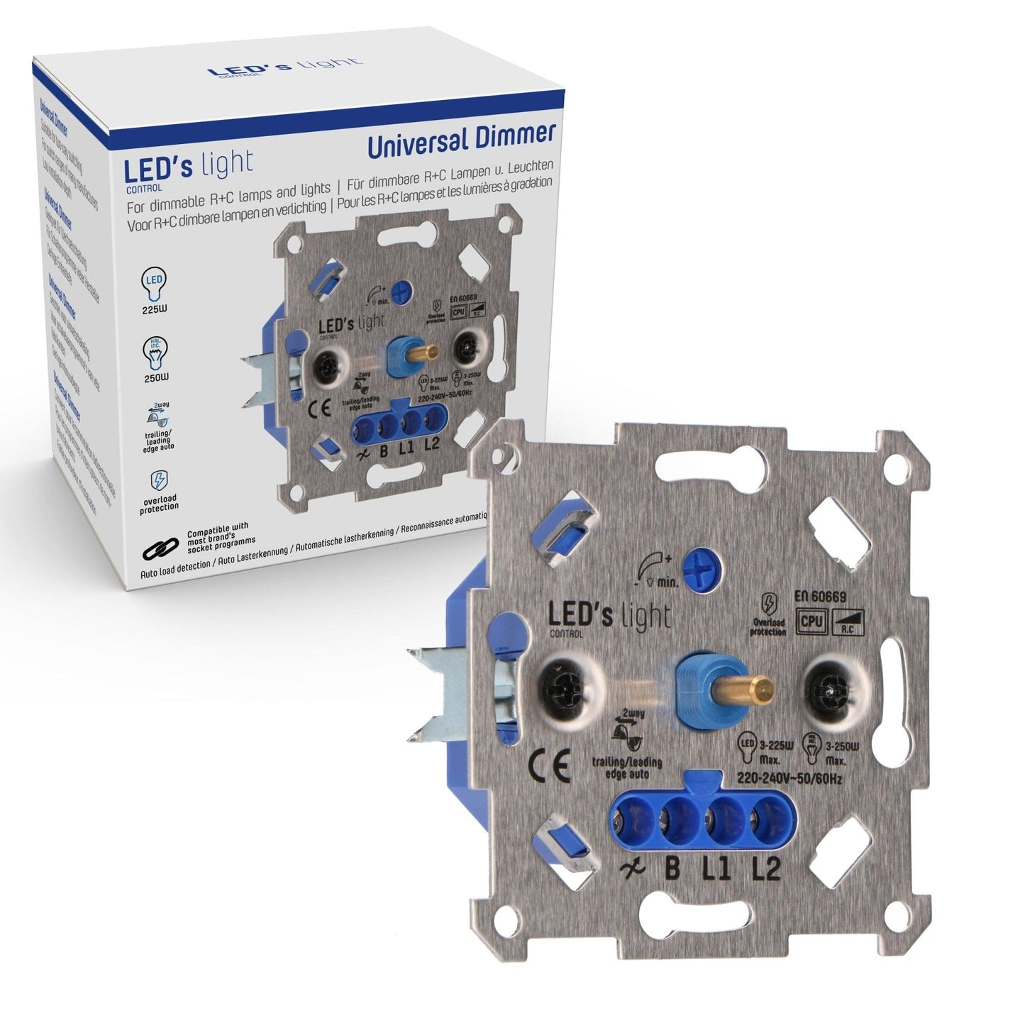 LED's Light Premium Dimmer voor LED en halogeen - 3 tot 250W - Fase aansnijding en afsnijding