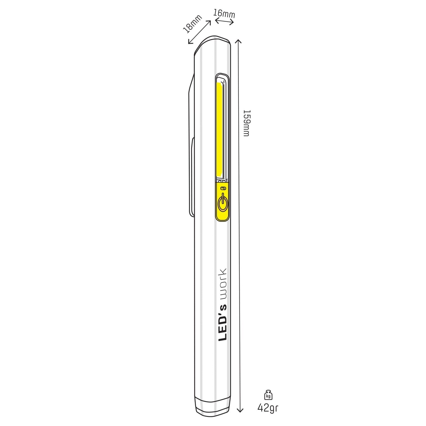 LED's Work Looplamp met Accu 150 - Ultra compact - Draadloos & Oplaadbaar - 2 lichtpunten