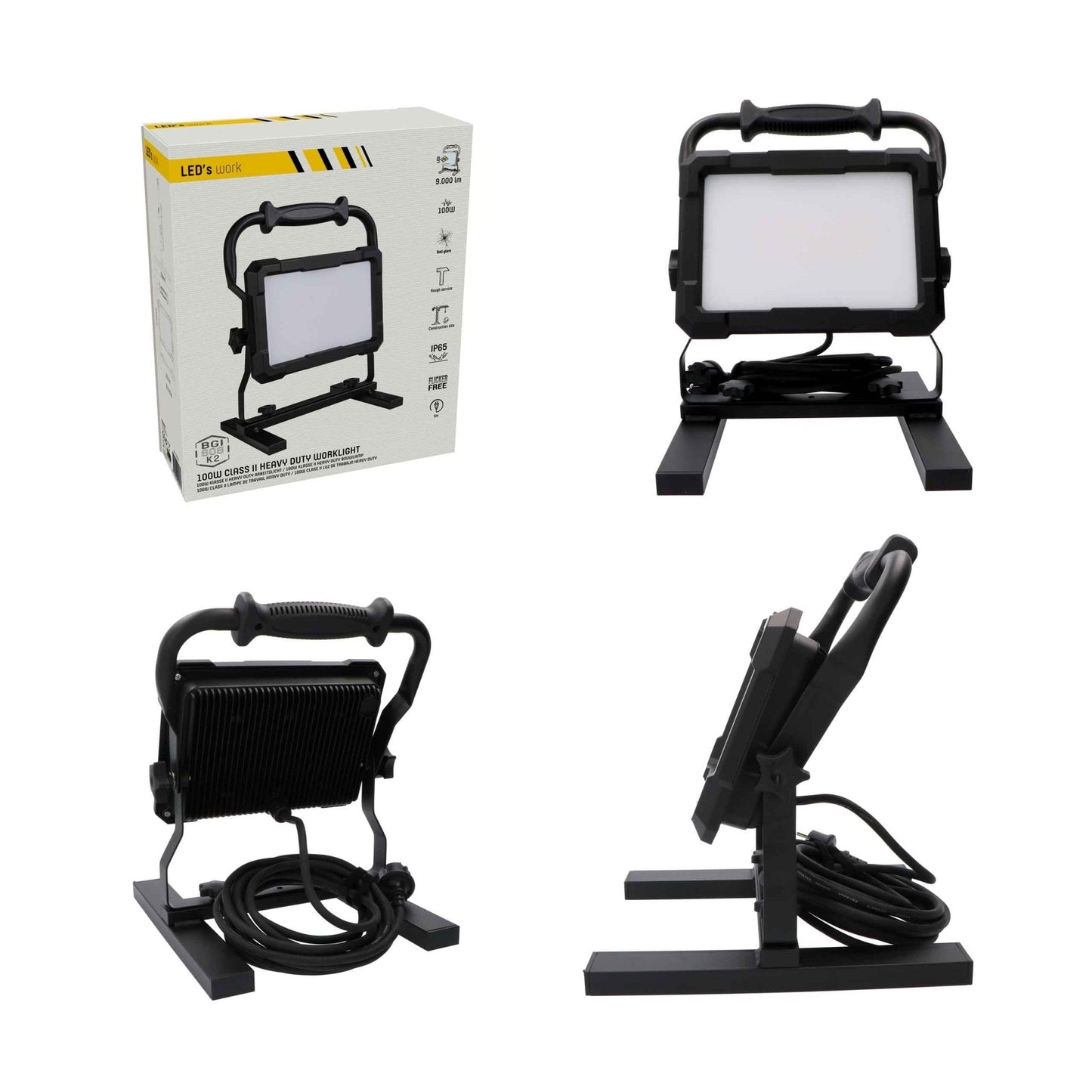 Professionele LED bouwlamp 100W – Rough Service Tested – 5 meter snoer – 9000 lumen – IP65