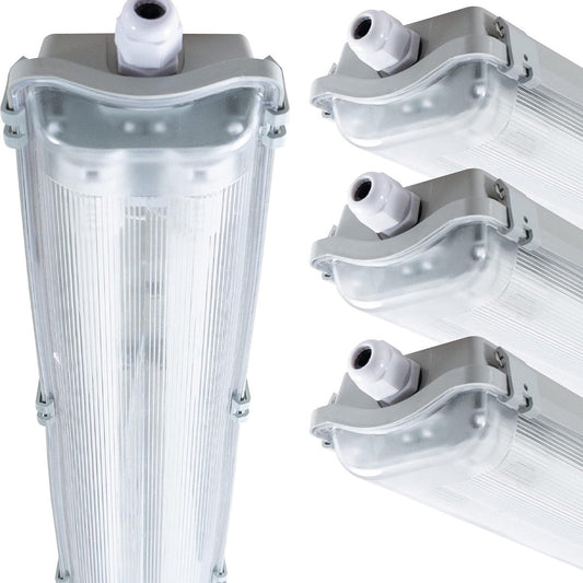 4 PACK - LED TL dubbel armaturen met 8 lampen 120 cm - Koud wit licht 6500 K - Waterdicht