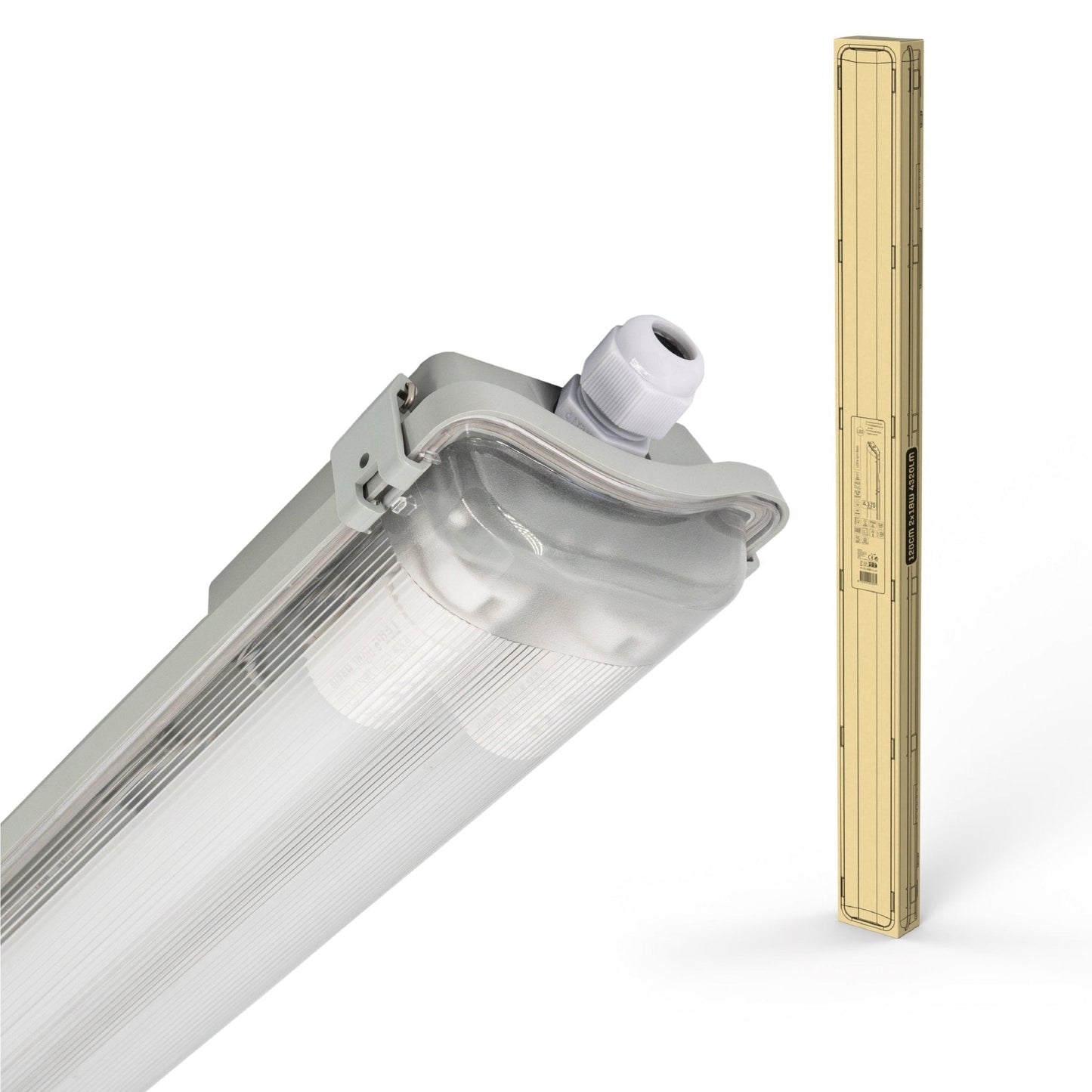 4 PACK - LED TL dubbel armaturen met 8 lampen 120 cm - Koud wit licht 6500 K - Waterdicht