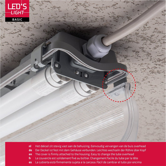 4 PACK - LED TL dubbel armaturen met 8 lampen 120 cm - Koud wit licht 6500 K - Waterdicht