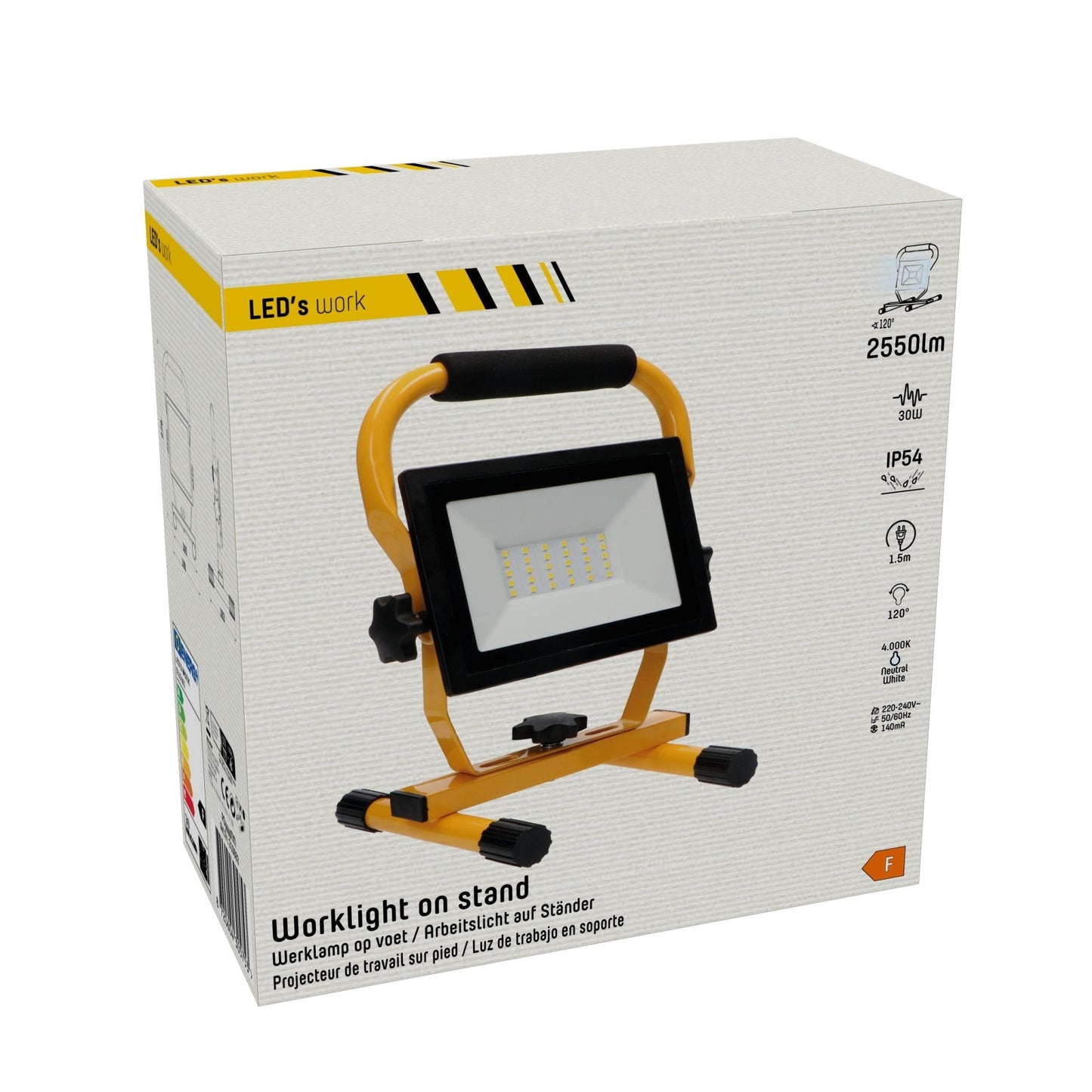 LED's Work 30W LED Werklamp Bouwlamp - Inklapbaar & Draaibaar - Stof- en waterbestendig - 2550 lm
