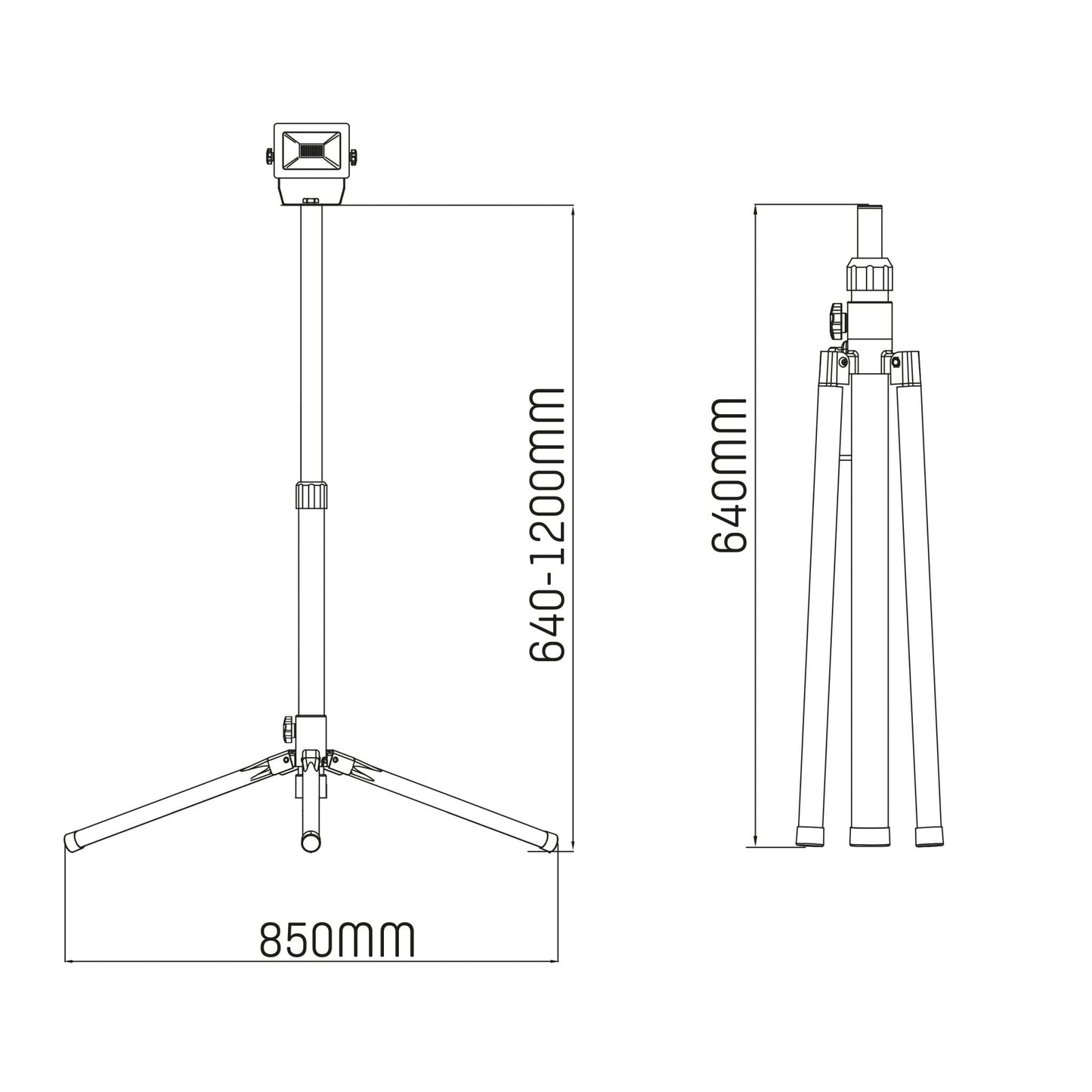 ProWork Tripod LED Bouwlamp op statief - In hoogte verstelbaar - 2125 lm