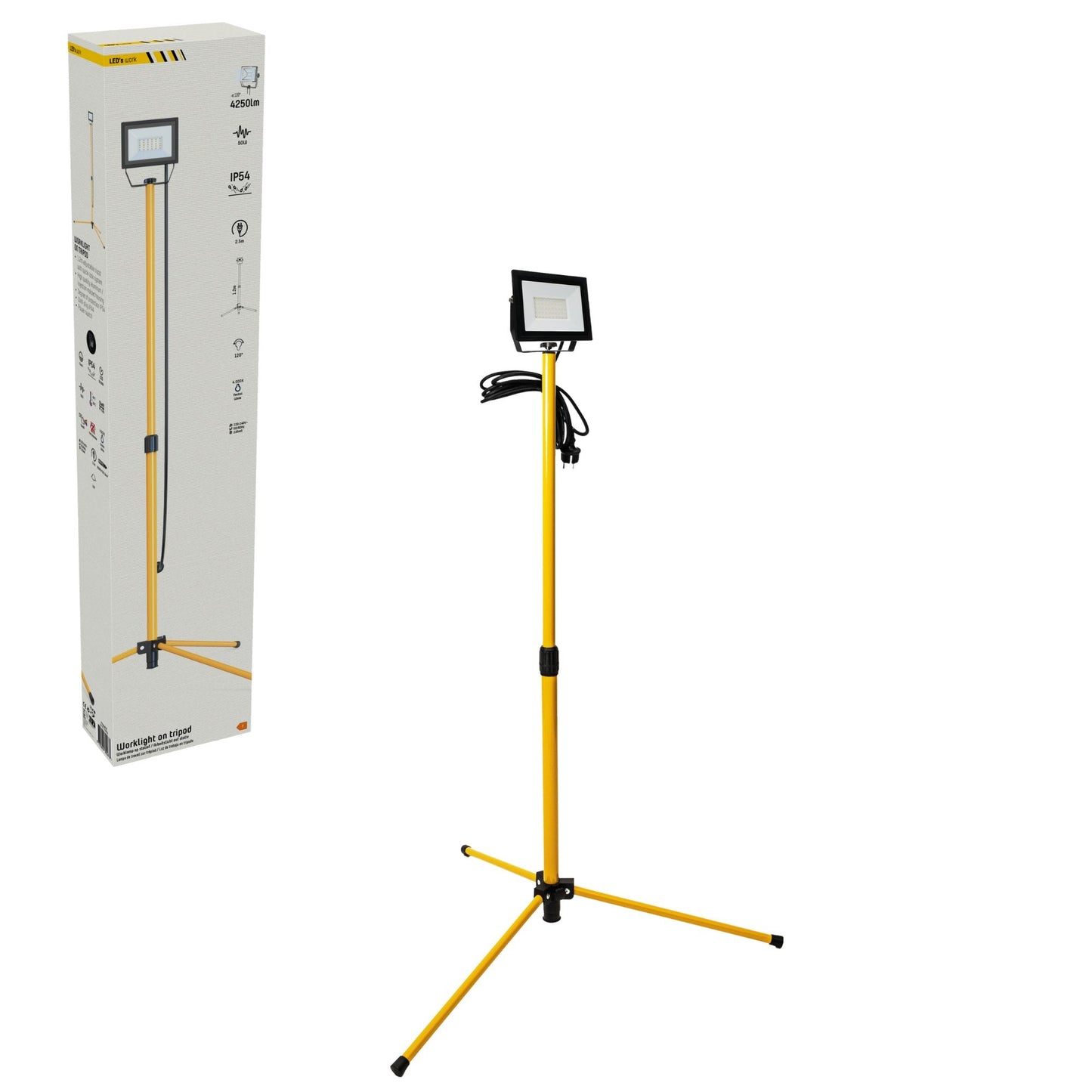 ProWork Tripod LED Bouwlamp op statief - In hoogte verstelbaar - 4250 lm