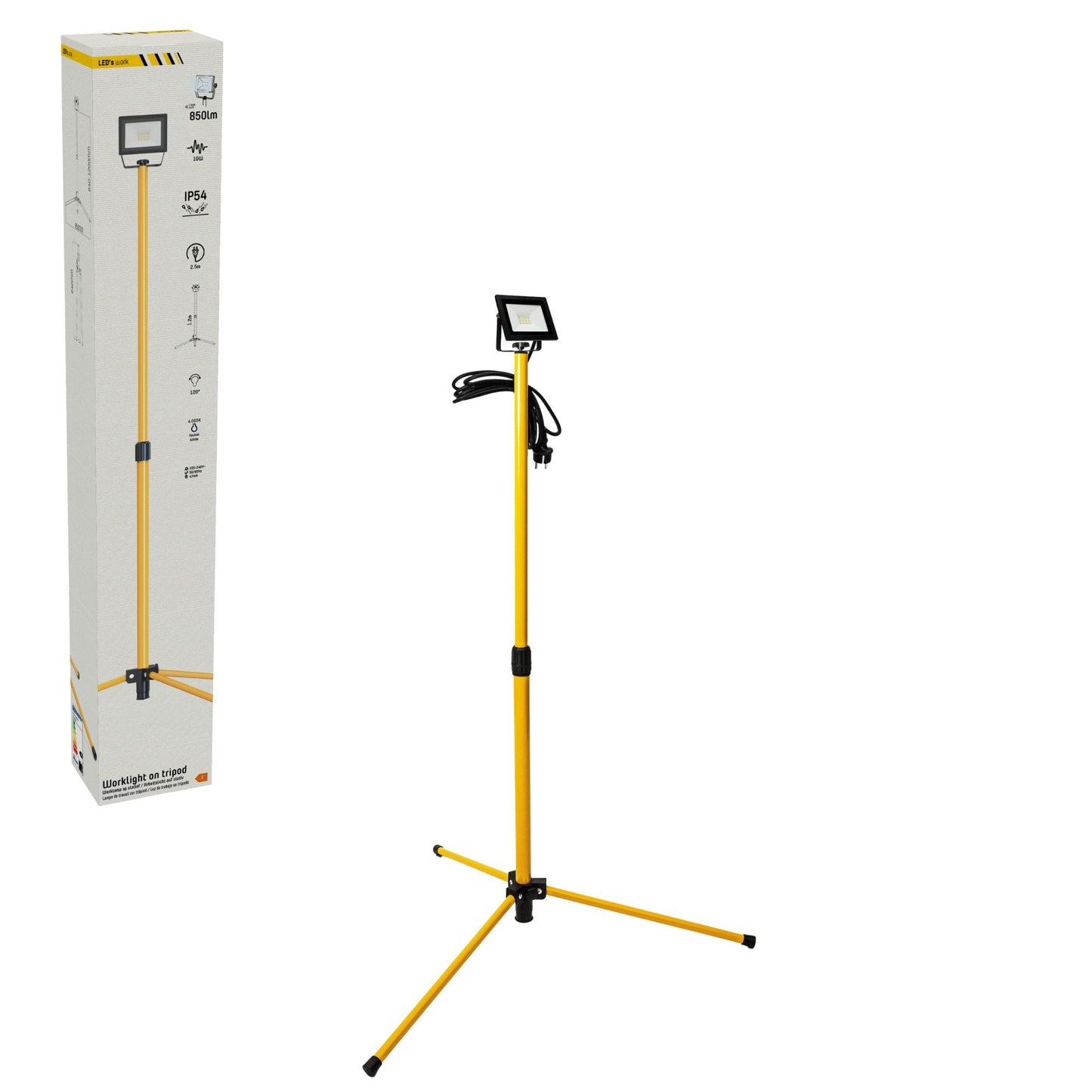 ProWork Tripod LED werklamp op statief - In hoogte verstelbaar - 1060 lm