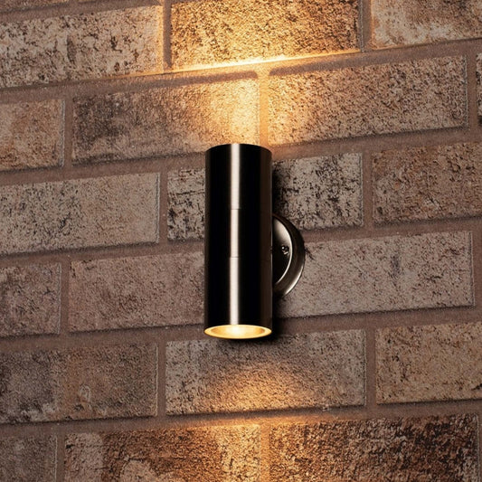 LED's Light RVS LED Muurlamp Buiten - Spot met 2 x GU10 fitting - Model Catania - IP44 - Zilver