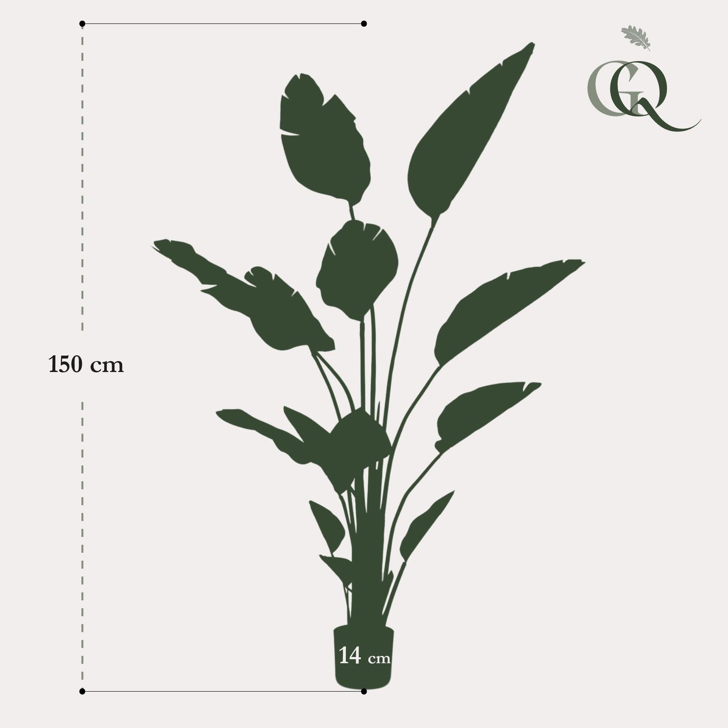 Kunstplant - Strelitzia Nicolai - Paradijsvogelbloem - 150cm