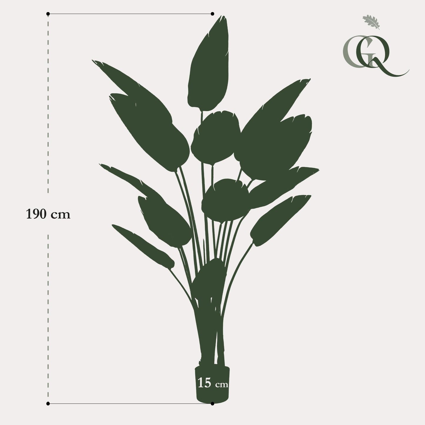 Kunstplant - Strelitzia Nicolai - Paradijsvogelbloem - 190cm