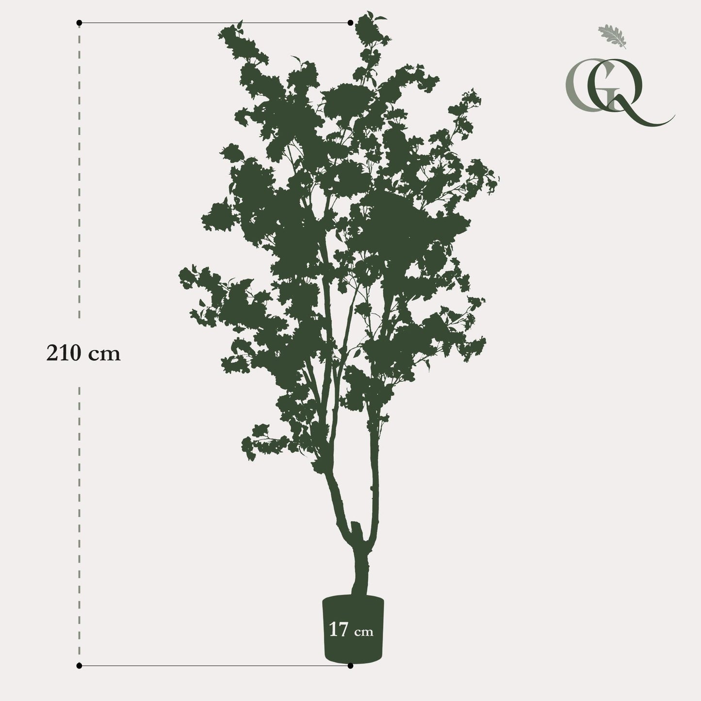 Kunstplant - Kersenbloesem - Wit - 210cm