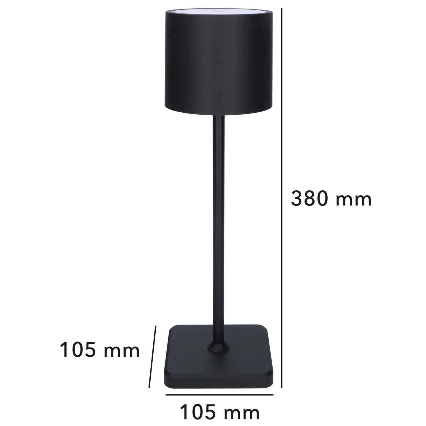 TouchDim Oplaadbare LED Tafellamp - Dimbaar via aanraking - Binnen en buiten - Zwart